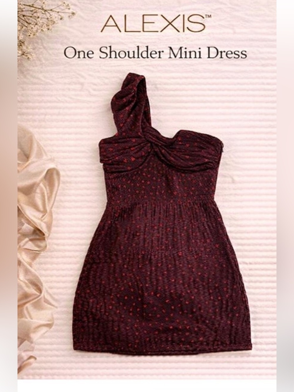 Alexis 🌹One-Shoulder Knotted Bodycon Dress in Dark Red